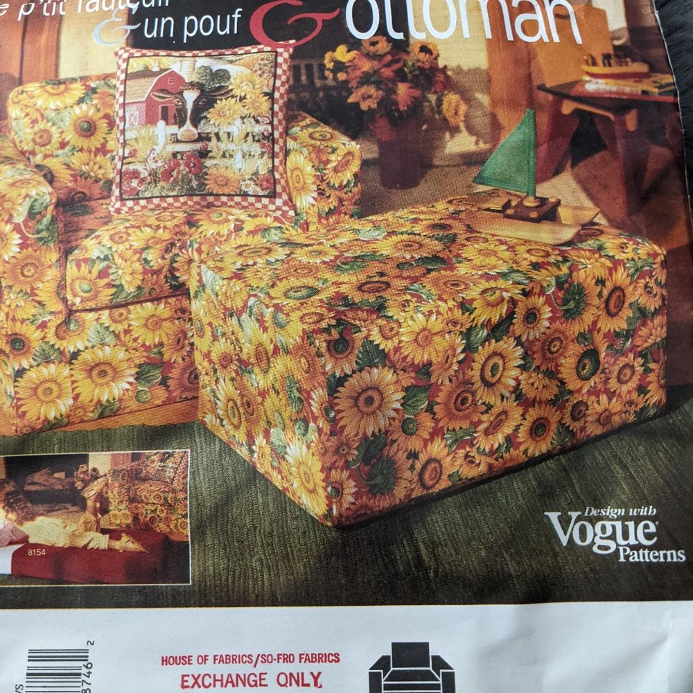 Sewing Pattern Vogue 1317 Foam Chair